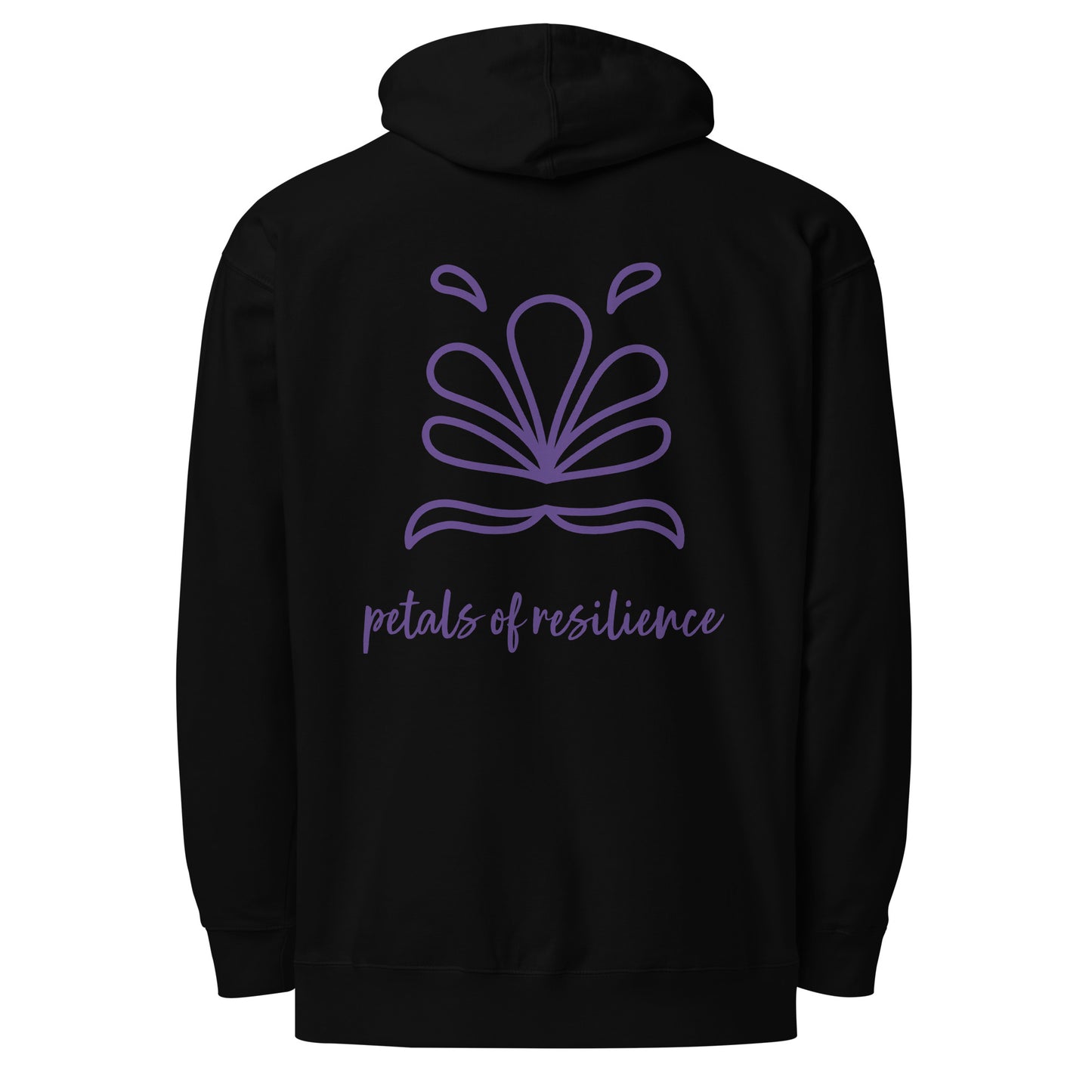 Petals of Resilience Oversized Hoodie in Black