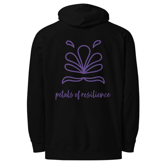 Petals of Resilience Oversized Hoodie in Black