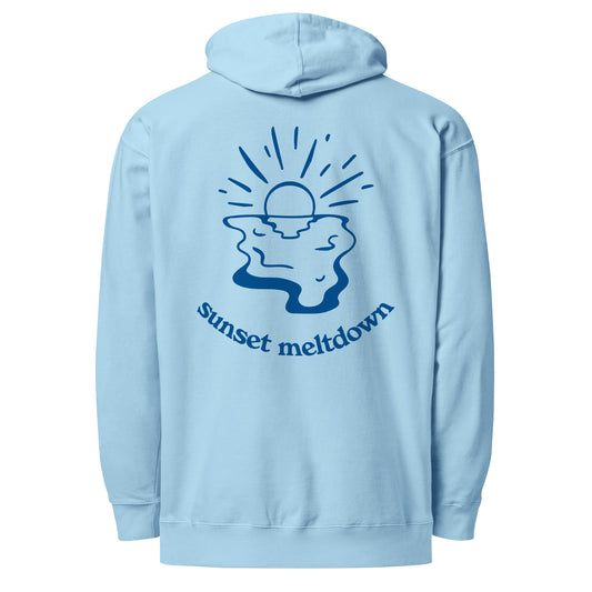 Sunset Meltdown Oversized Hoodie in Aqua Blue