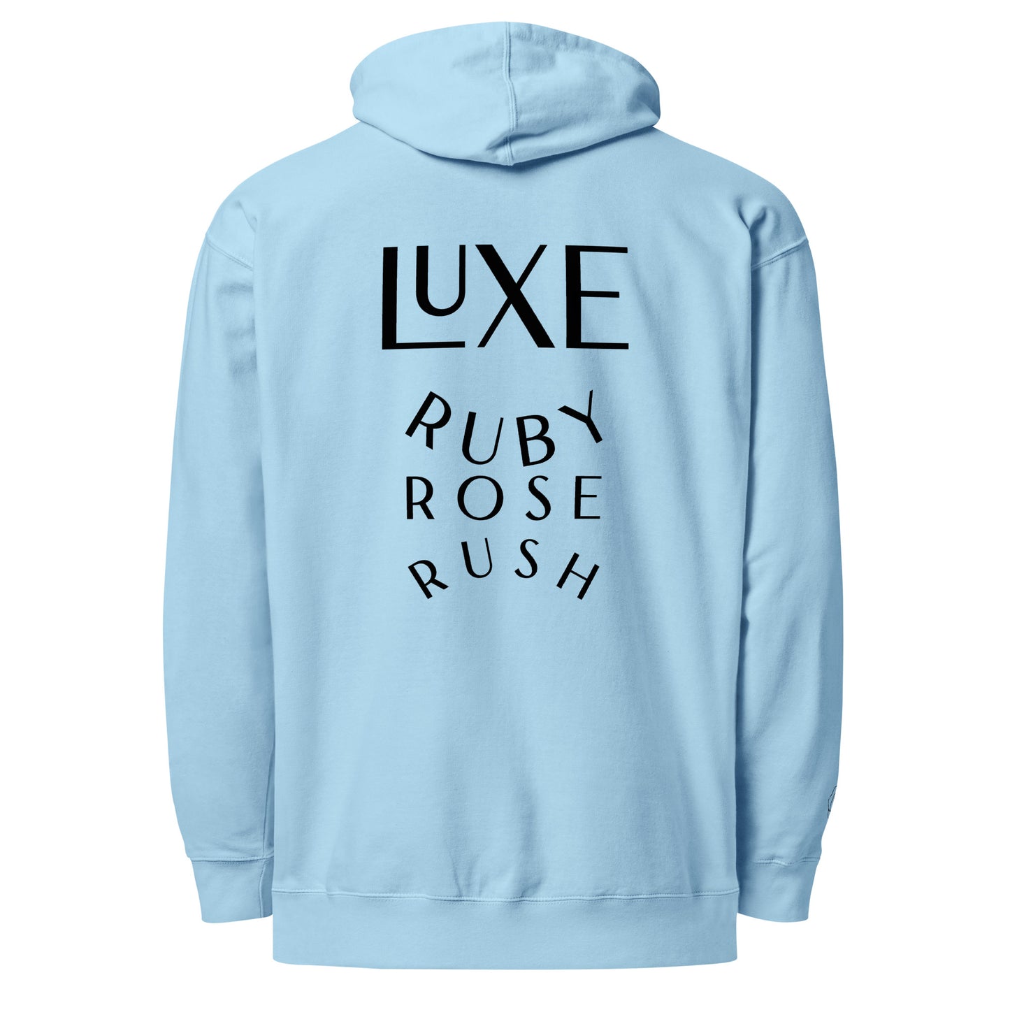 Luxe Ruby Rose Rush Oversized Hoodie in Black Embroidery