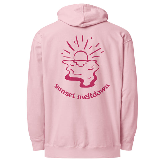 Sunset Meltdown Oversized Hoodie in Light Pink