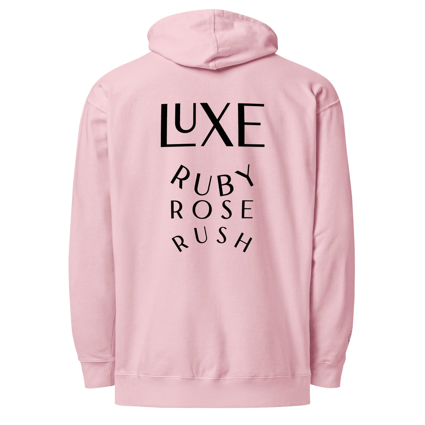 Luxe Ruby Rose Rush Oversized Hoodie in Black Embroidery