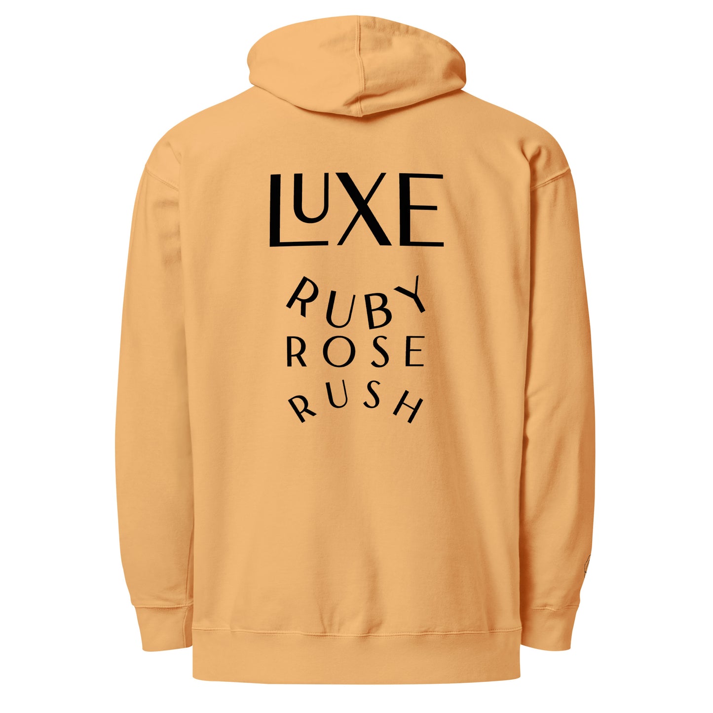 Luxe Ruby Rose Rush Oversized Hoodie in Black Embroidery