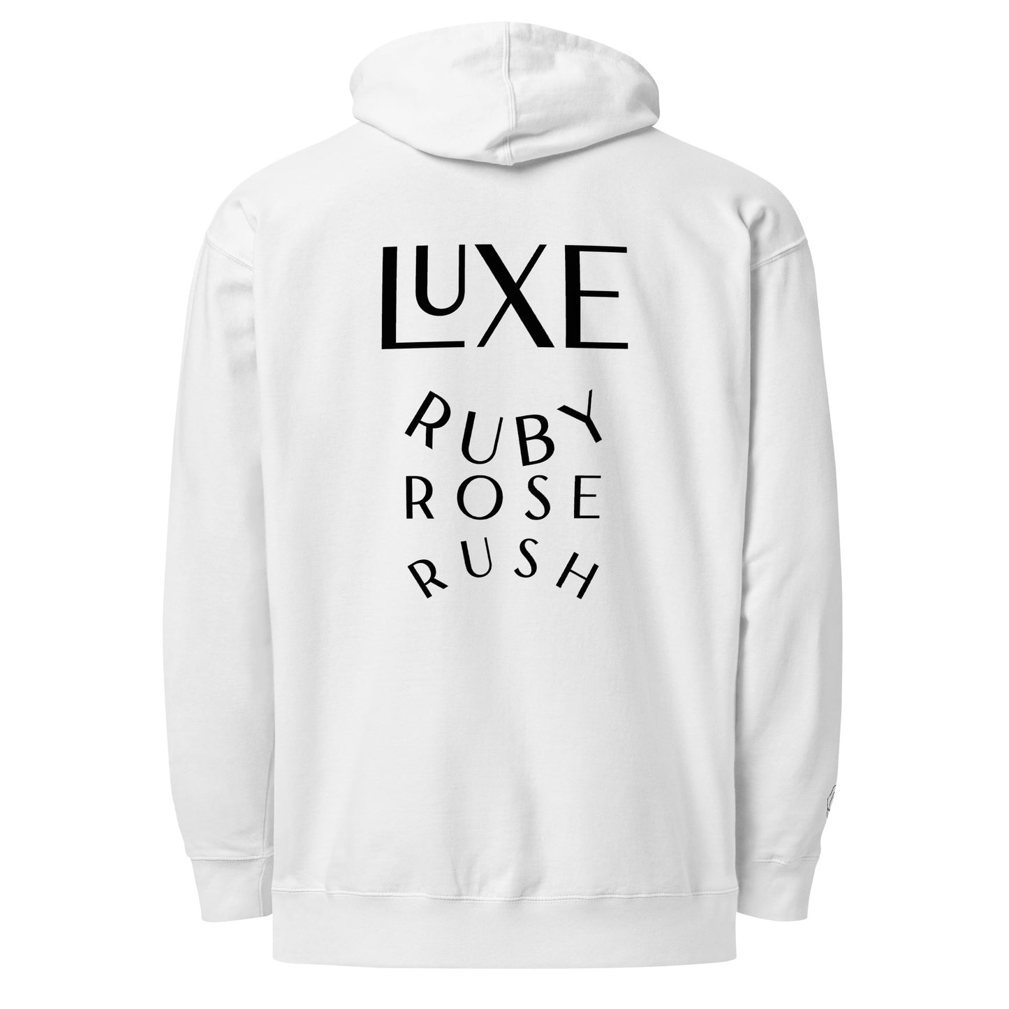 Luxe Ruby Rose Rush Oversized Hoodie in Black Embroidery