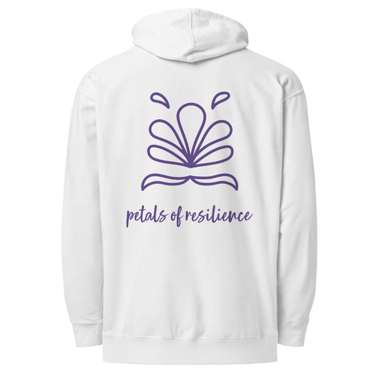 Petals of Resilience Oversized Hoodie in White